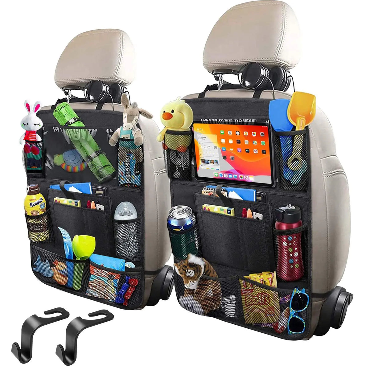Nouveau organisateur universel de dossier de siège de voiture avec support de tablette d'écran tactile sac de rangement de siège arrière de voiture organisateur de siège de voiture multi-poches