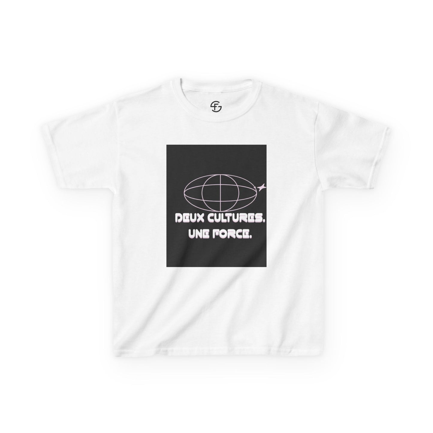 Kids T-Shirt — "Deux Cultures, Une Force" Globe Graphic