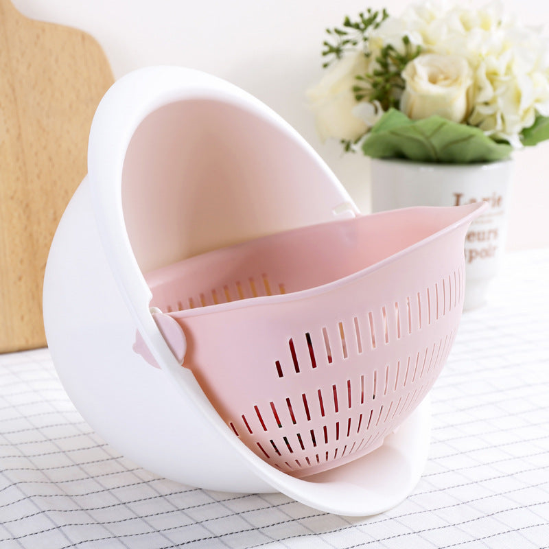 Panier égouttoir amovible à double couche pour fruits et légumes