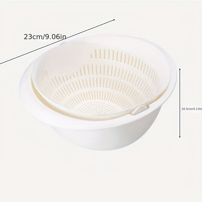 Panier égouttoir amovible à double couche pour fruits et légumes