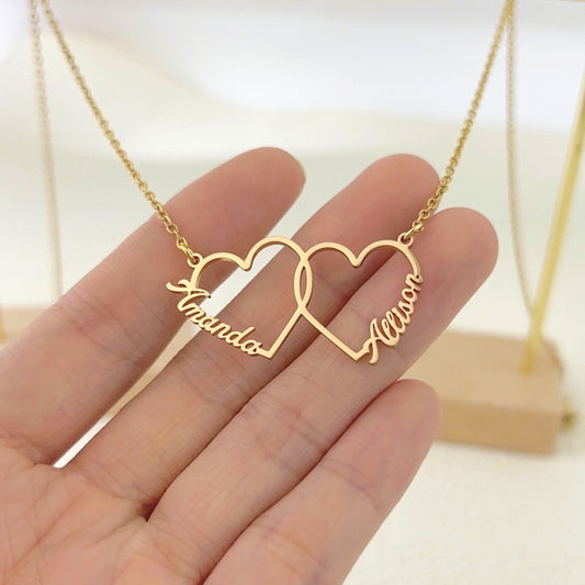 Collier pendentif cœur personnalisé avec prénom