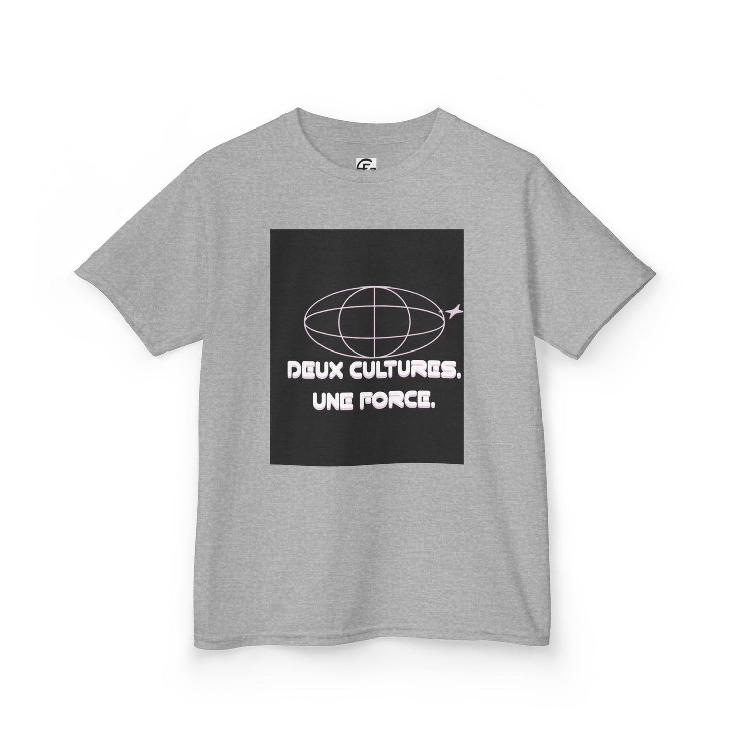 Kids T-Shirt — "Deux Cultures, Une Force" Globe Graphic