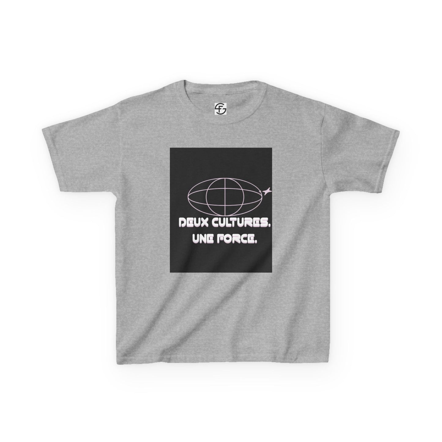 Kids T-Shirt — "Deux Cultures, Une Force" Globe Graphic