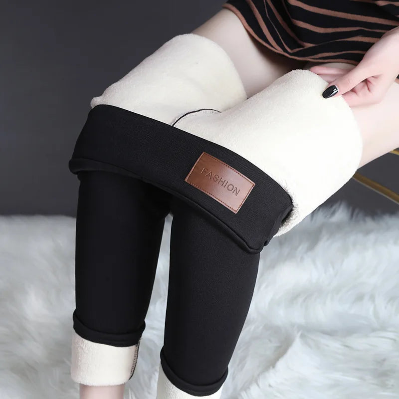 Legging taille haute sans couture avec sourire en agneau pour femme, optique, thermique, collants chauds, pantalon isolé, mode féminine, hiver,hiver vêtements femme hiver,collant polaire femme,vêtements hiver pour femm