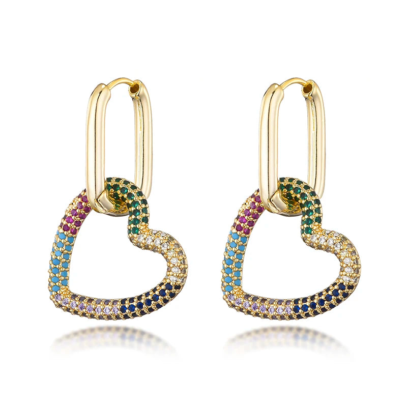 Boucles d'Oreilles Géométriques en Zircone Cubique