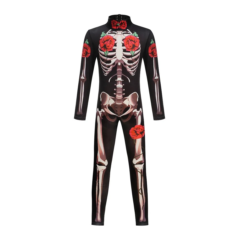 Combinaison squelette pour filles, costume de cosplay d'Halloween, combinaison gothique de mariée fantôme, vêtements de fête pour enfants