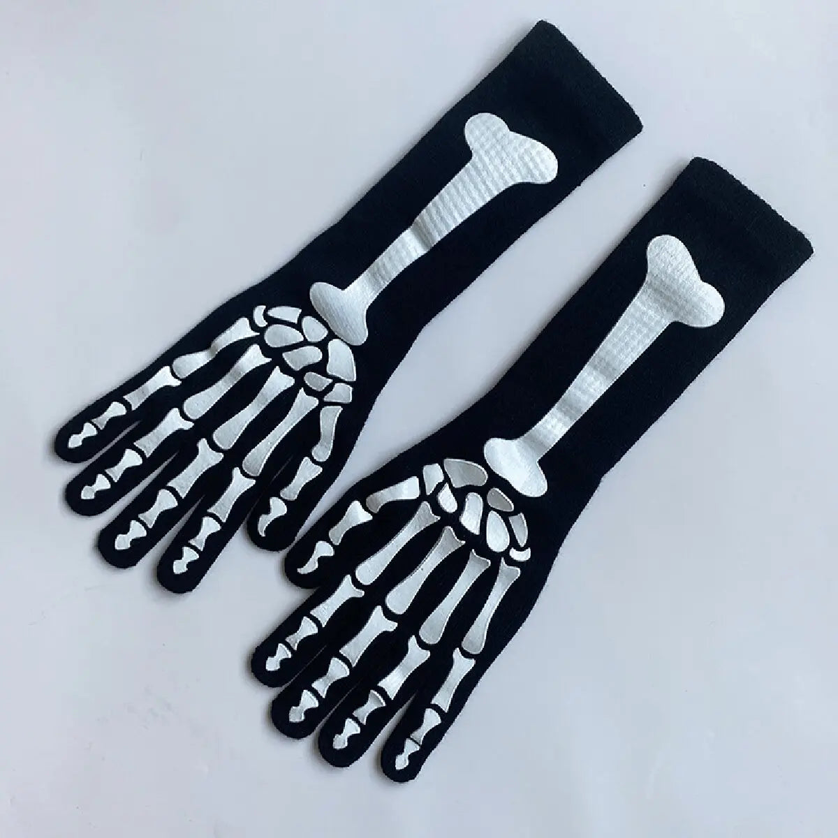 Gants longs squelette pour Halloween – 38 cm