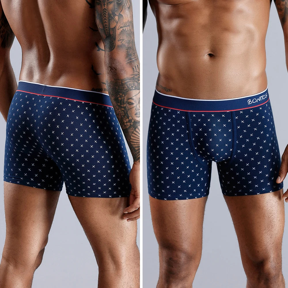 Lot de 4 boxers homme en coton et élasthanne