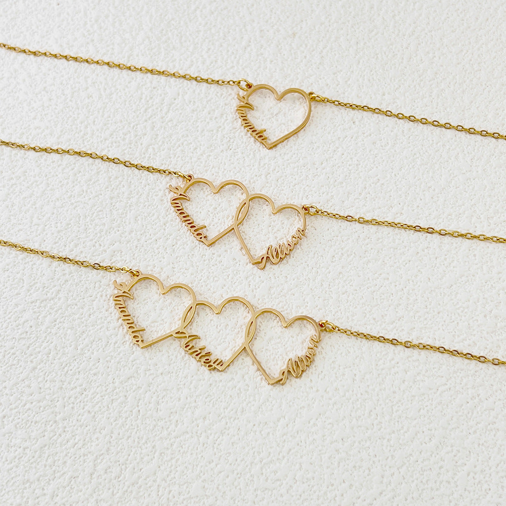 Collier pendentif cœur personnalisé avec prénom