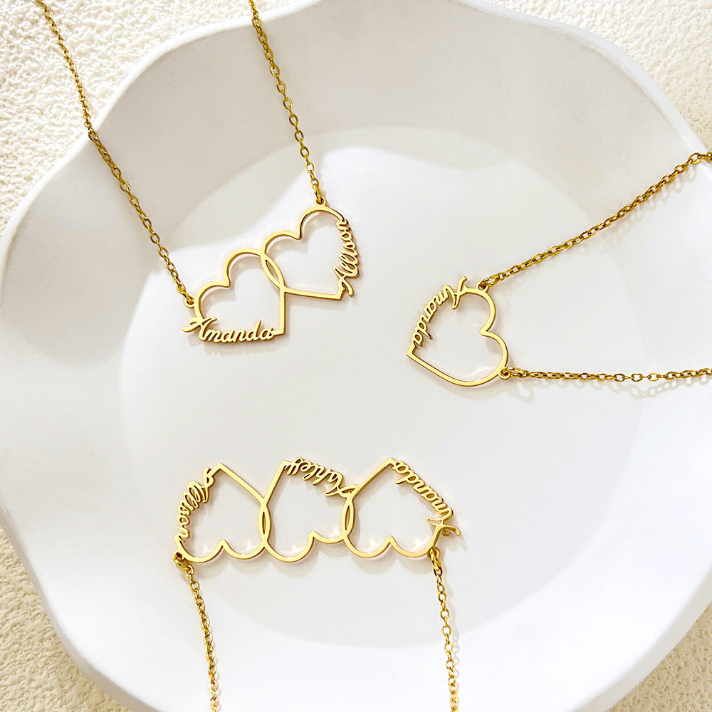Collier pendentif cœur personnalisé avec prénom